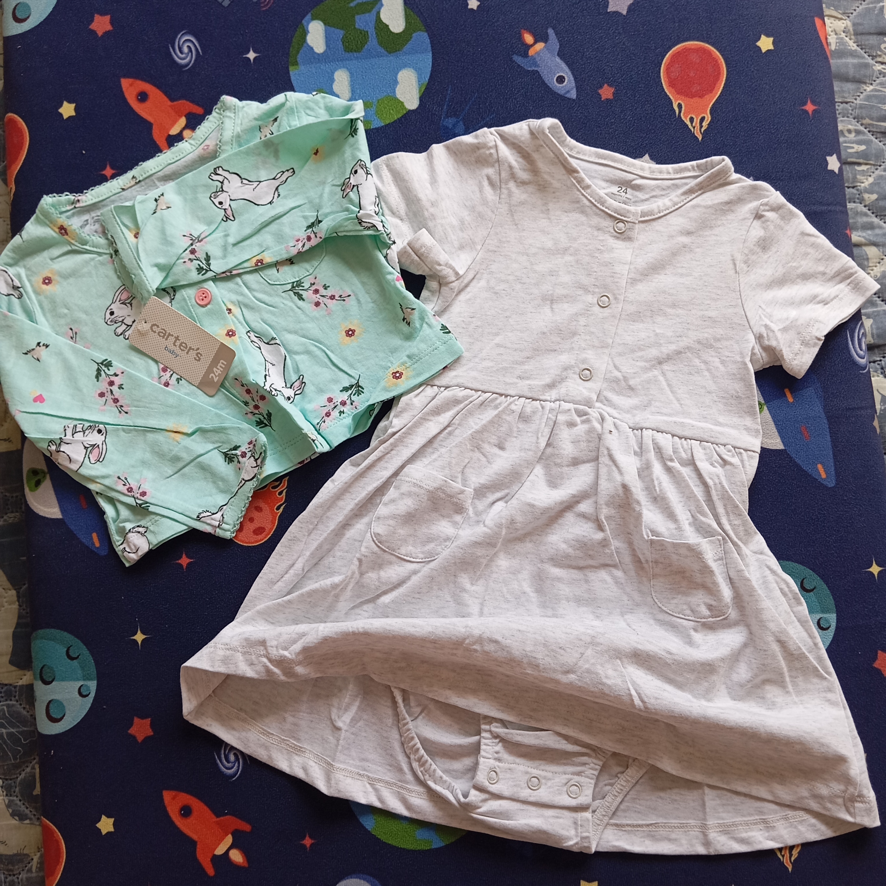 vestido carters baby set por dos