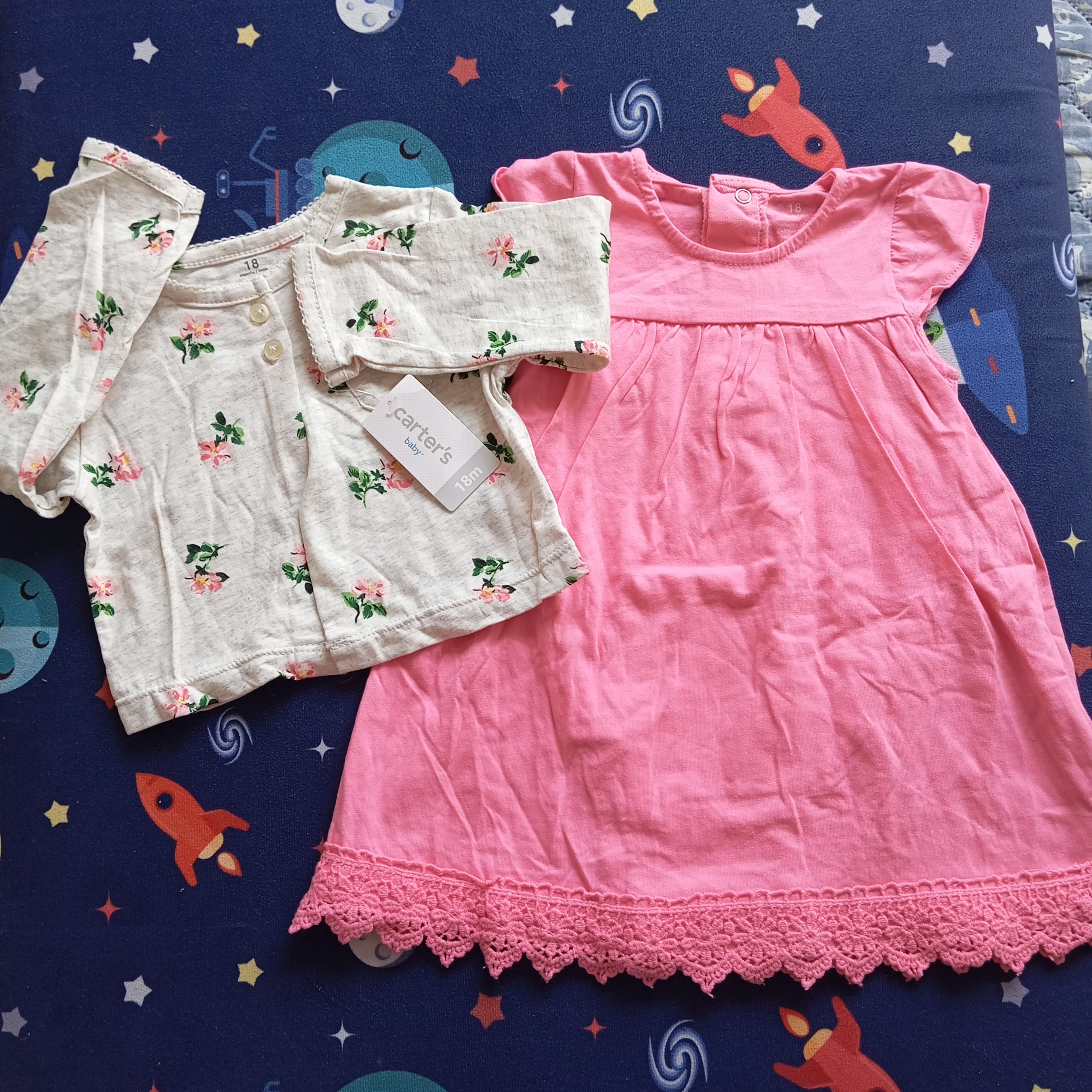 vestido carters  baby set por dos